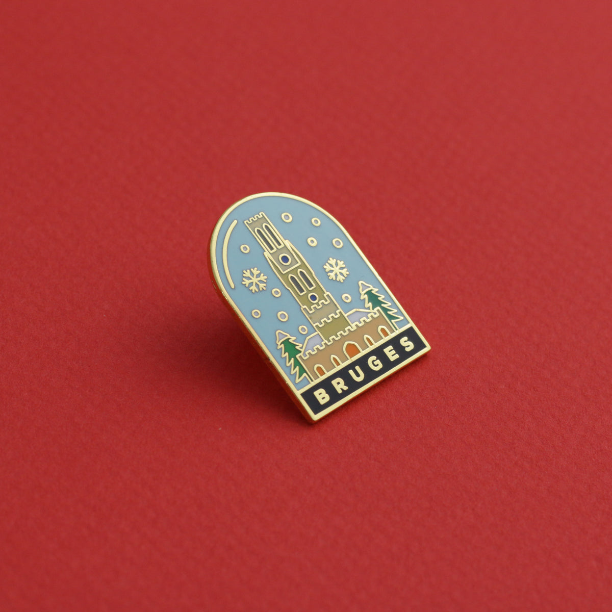 Hard enamel cities pin - Bruges