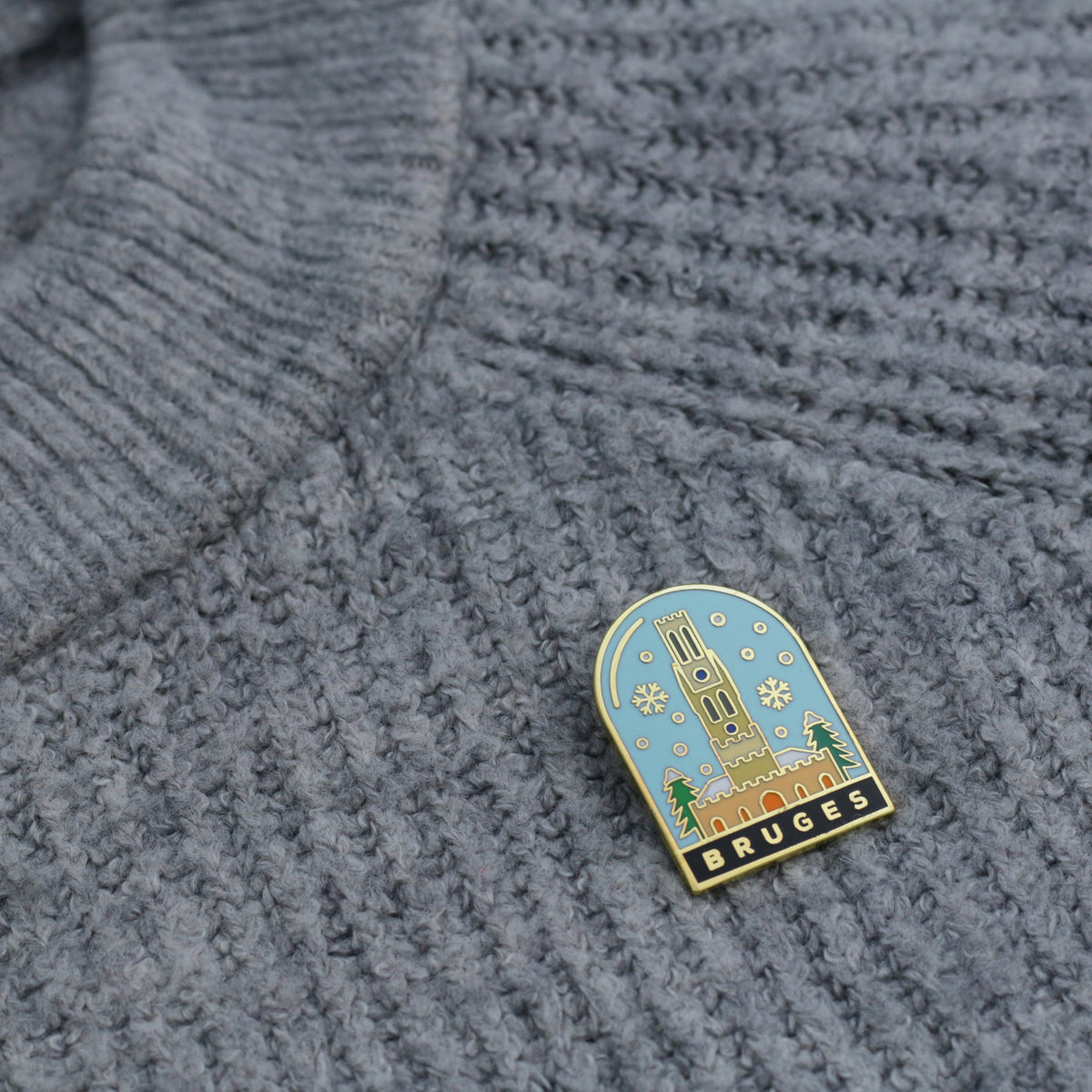 Hard enamel cities pin - Bruges