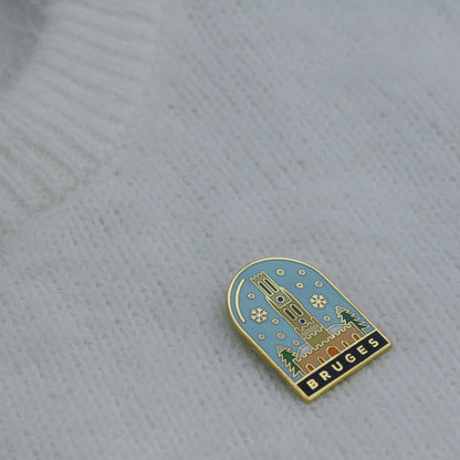 Hard enamel cities pin - Bruges