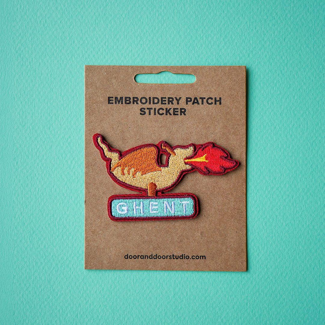 Embroidery patch sticker – Belfry dragon Ghent