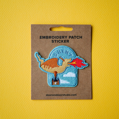 Embroidery patch sticker – Belfry dragon and tower Ghent