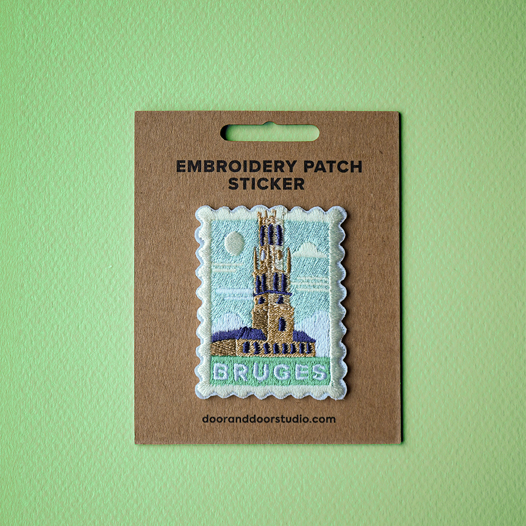 Embroidery patch sticker – Belfry Bruges stamp