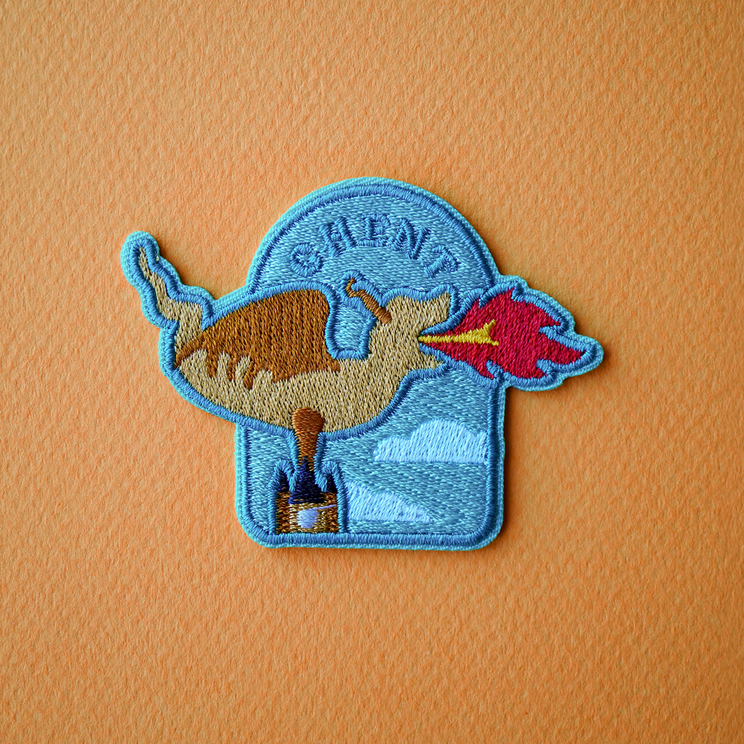 Embroidery patch sticker – Belfry dragon and tower Ghent