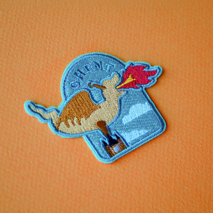Embroidery patch sticker – Belfry dragon and tower Ghent