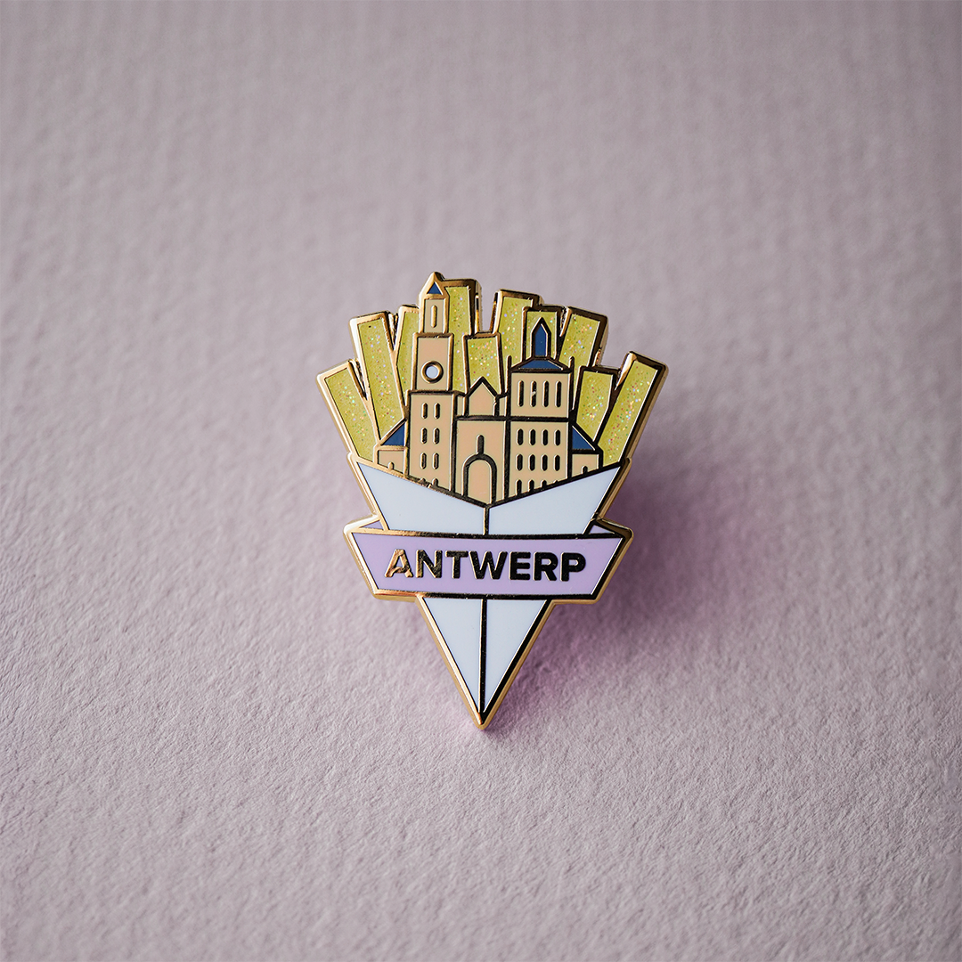 Hard Enamel Antwerp Fries Pin