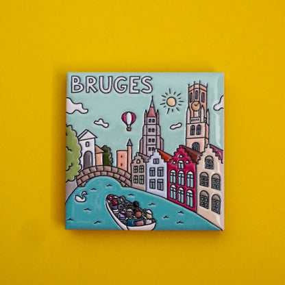 Ceramic magnet - Icons of Bruges