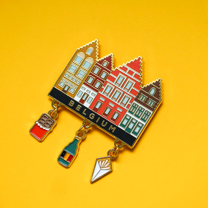Belgium enamel magnet with pendants