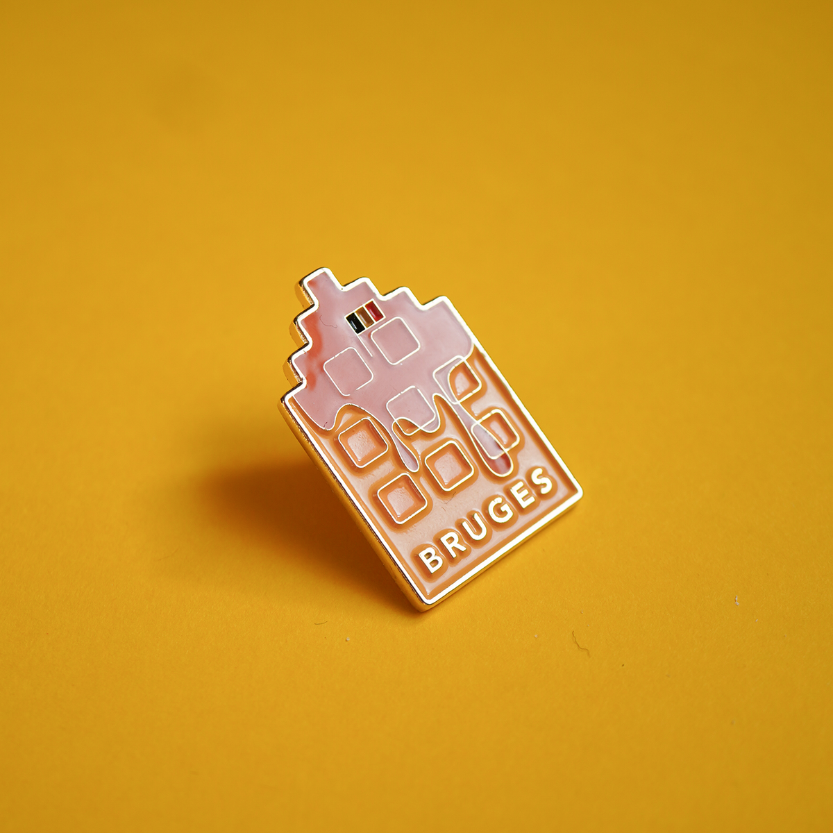 Hard Enamel Bruges Waffle Pin