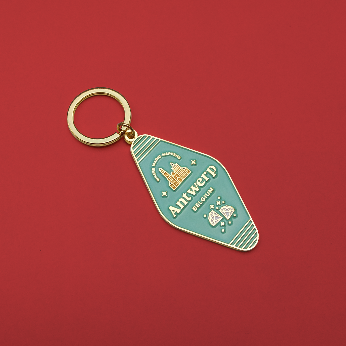 Soft enamel keychain - Antwerp