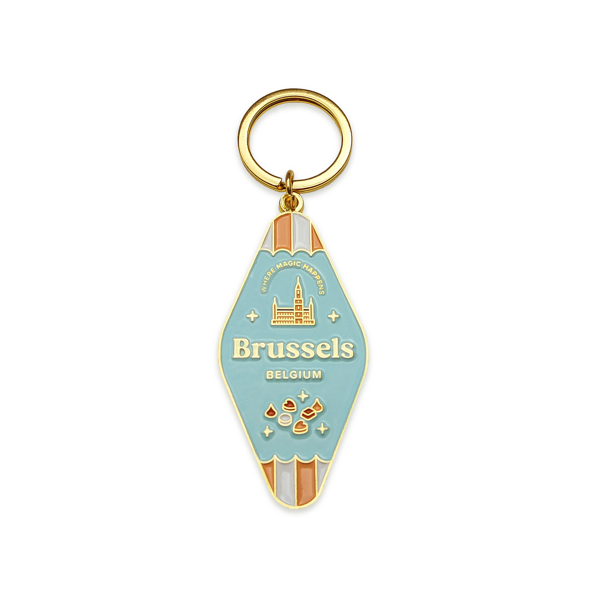 Soft enamel keychain - Brussels