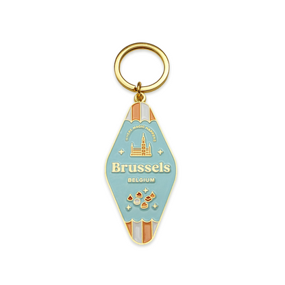 Soft enamel keychain - Brussels