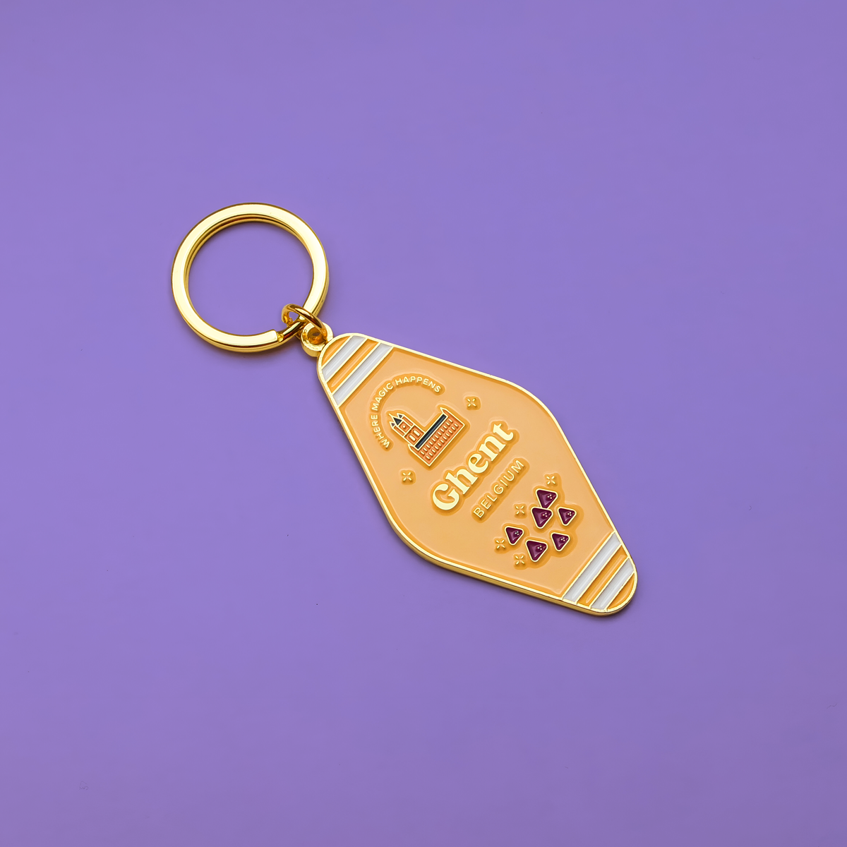 Soft enamel keychain - Ghent