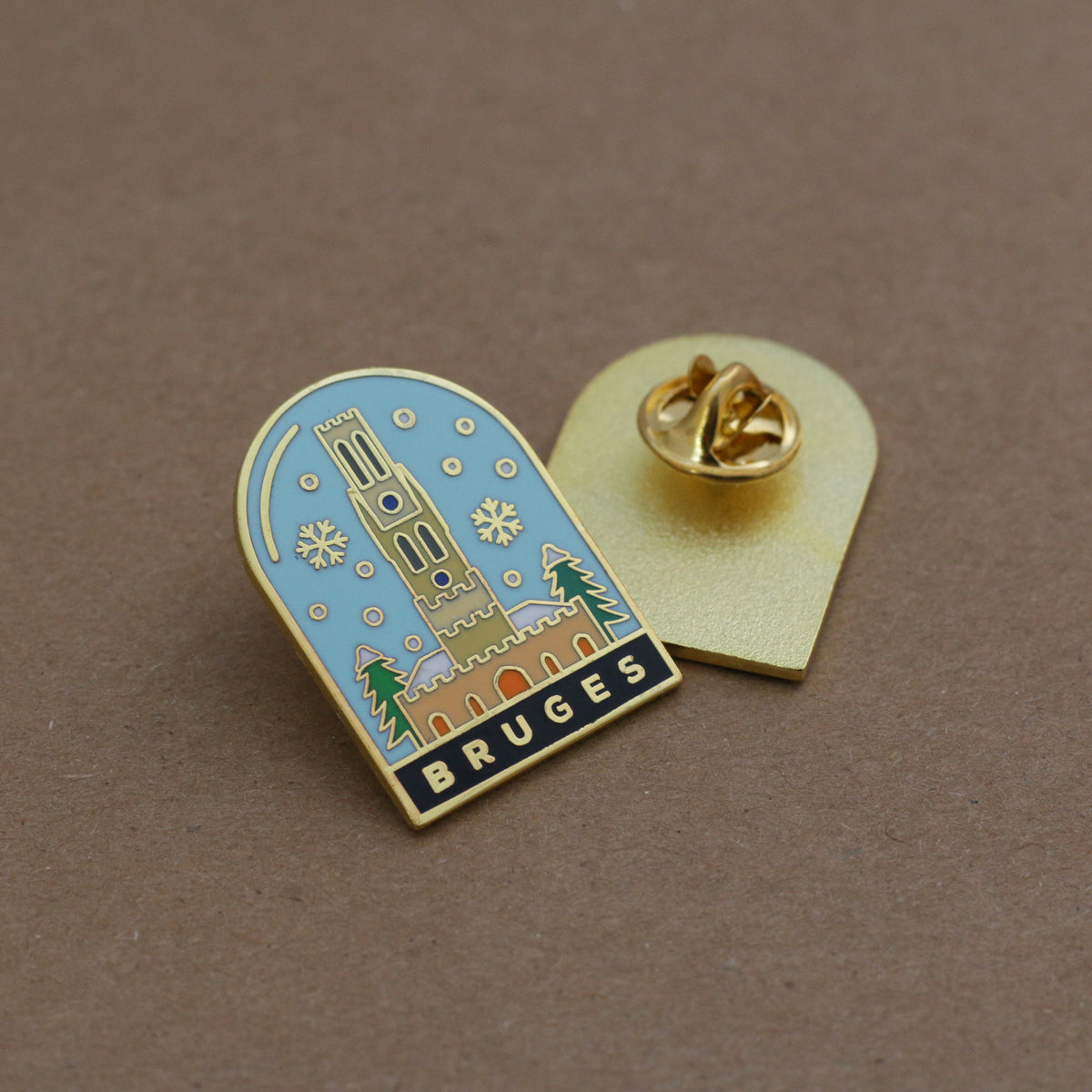 Hard enamel cities pin - Bruges