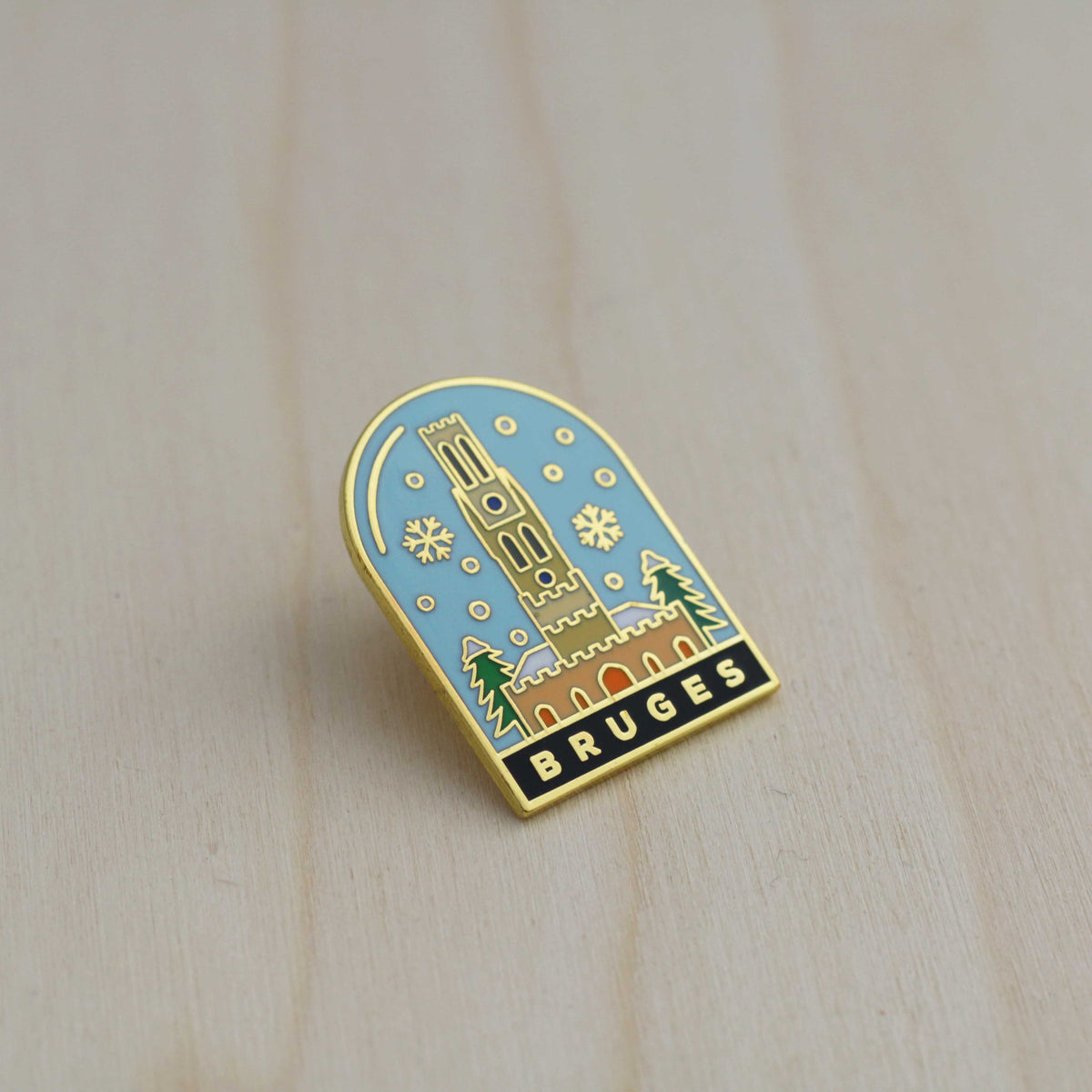 Hard enamel cities pin - Bruges