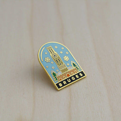 Hard enamel cities pin - Bruges