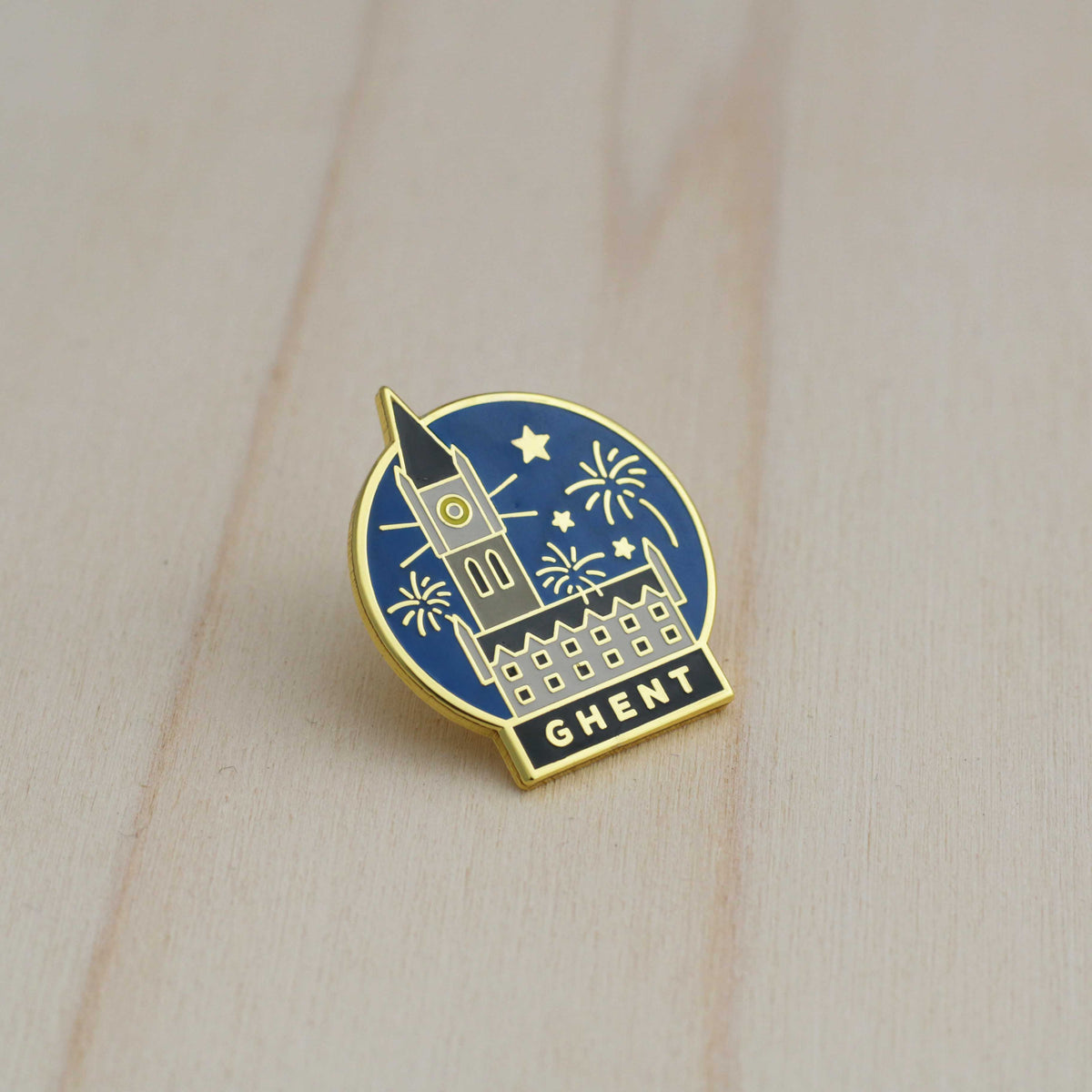 Hard enamel cities pin - Ghent