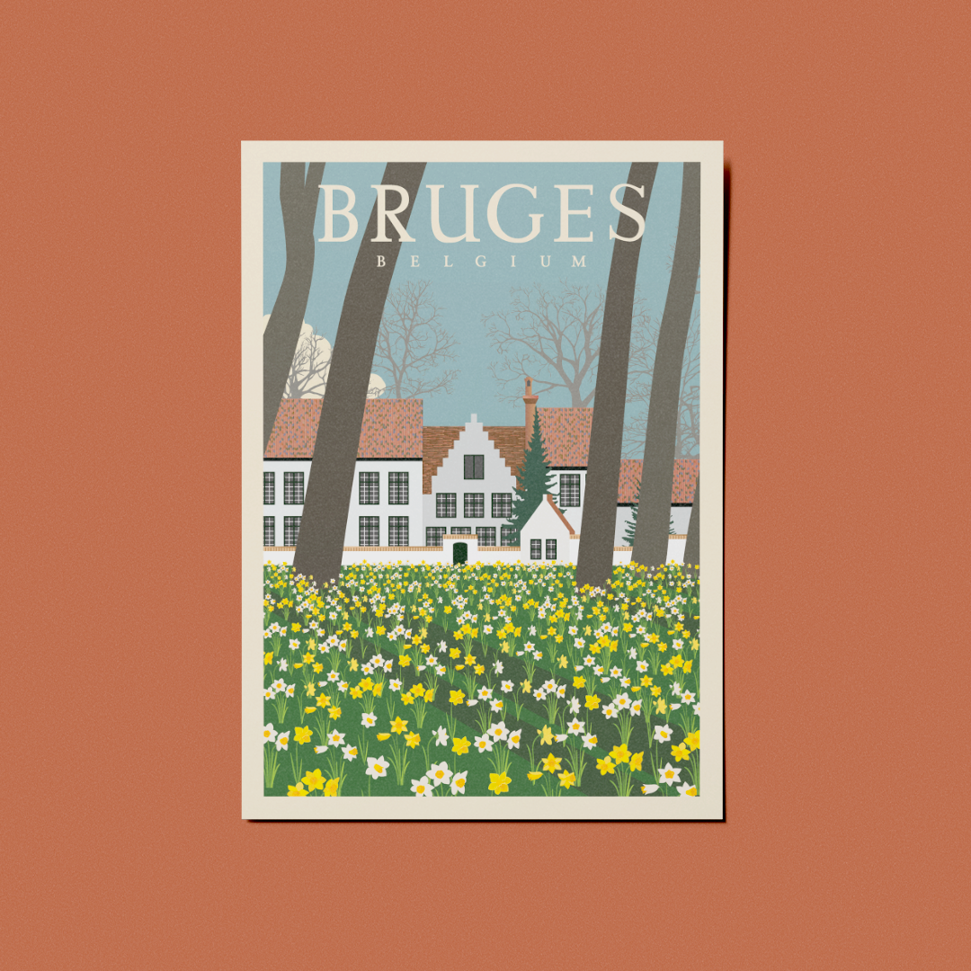 A6 Postcard – Bruges – World Heritage Beguinage