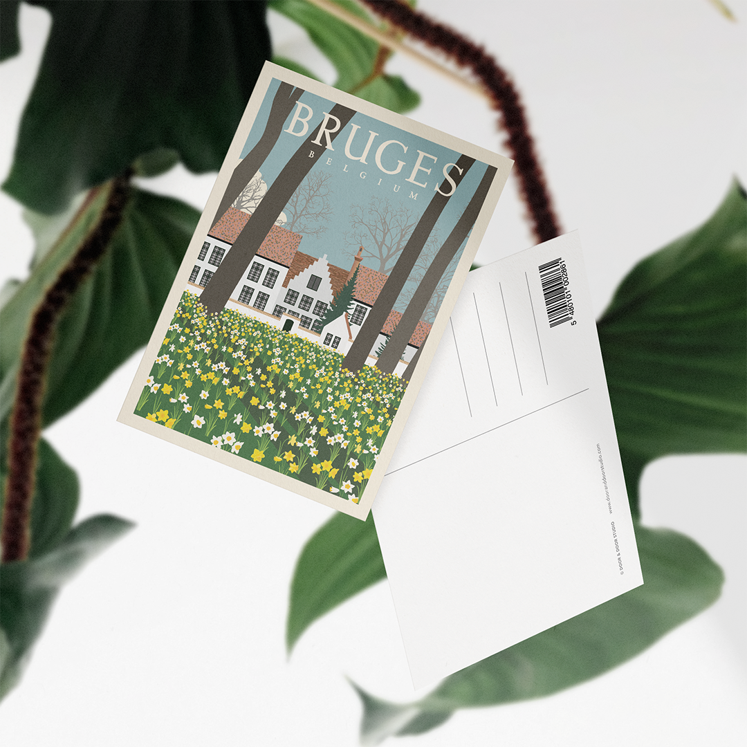 A6 Postcard – Bruges – World Heritage Beguinage