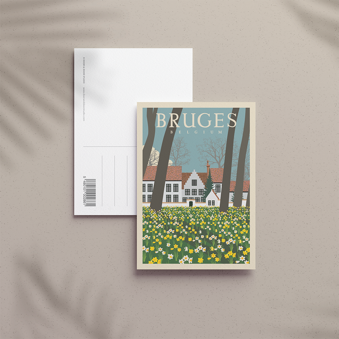 A6 Postcard – Bruges – World Heritage Beguinage