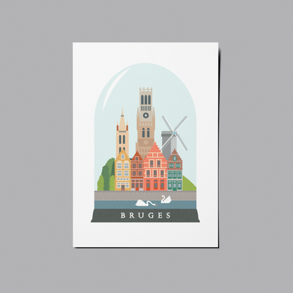 A6 Postcard – Bruges – Bruges in dome