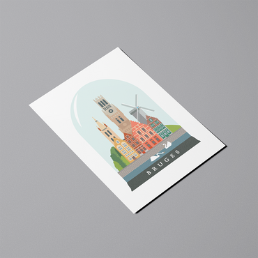 A6 Postcard – Bruges – Bruges in dome