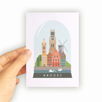 A6 Postcard – Bruges – Bruges in dome