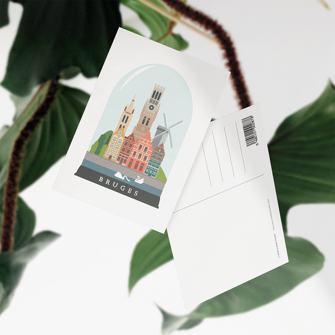 A6 Postcard – Bruges – Bruges in dome