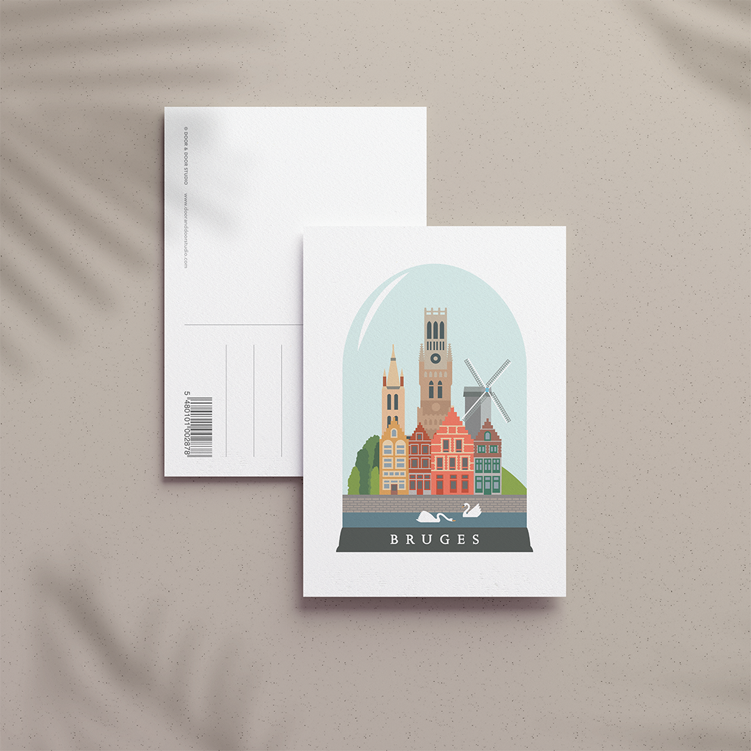 A6 Postcard – Bruges – Bruges in dome