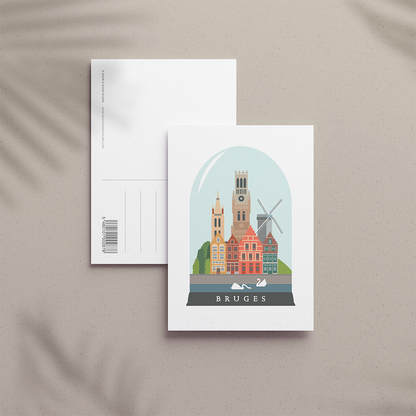 A6 Postcard – Bruges – Bruges in dome