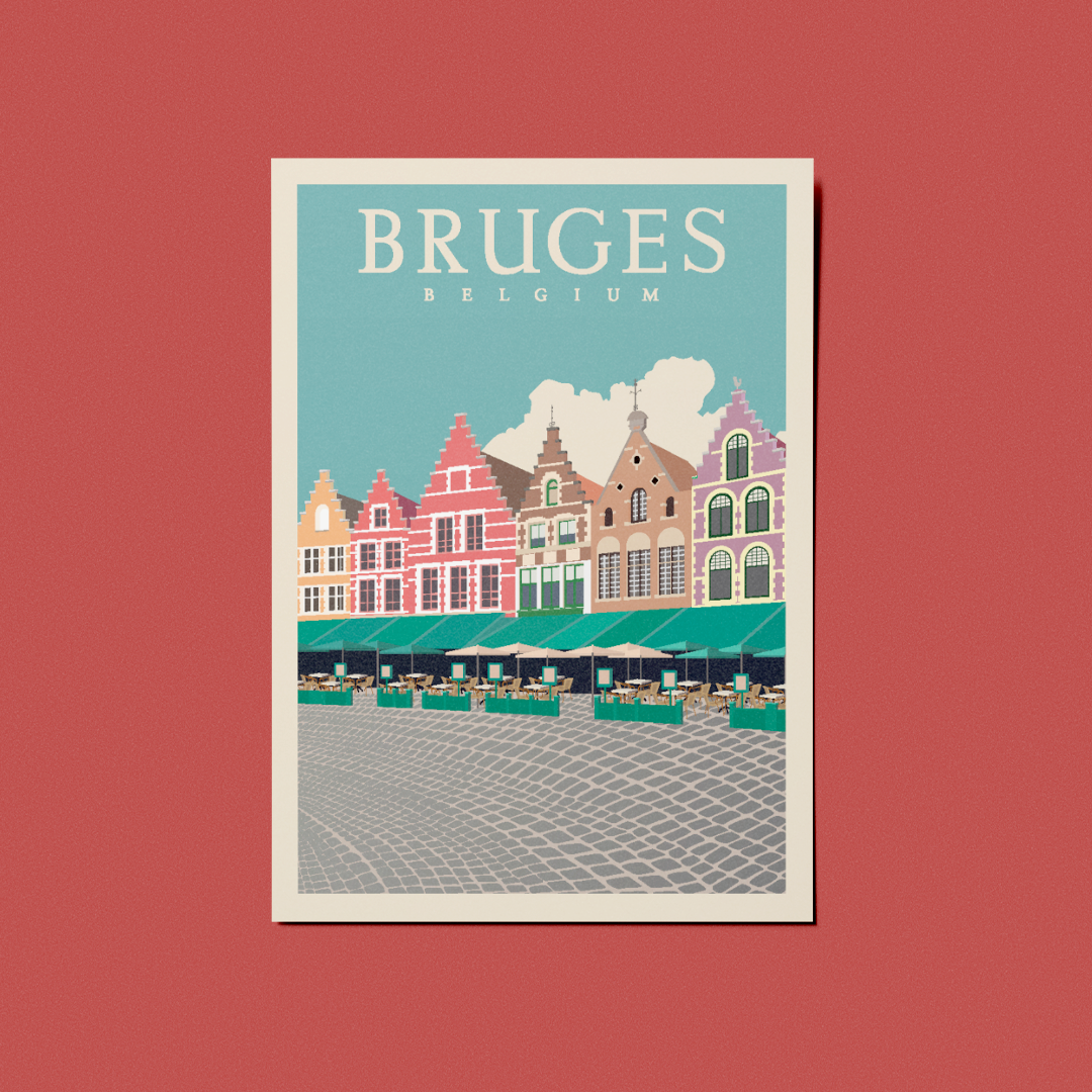 A6 Postcard – Bruges – The Markt