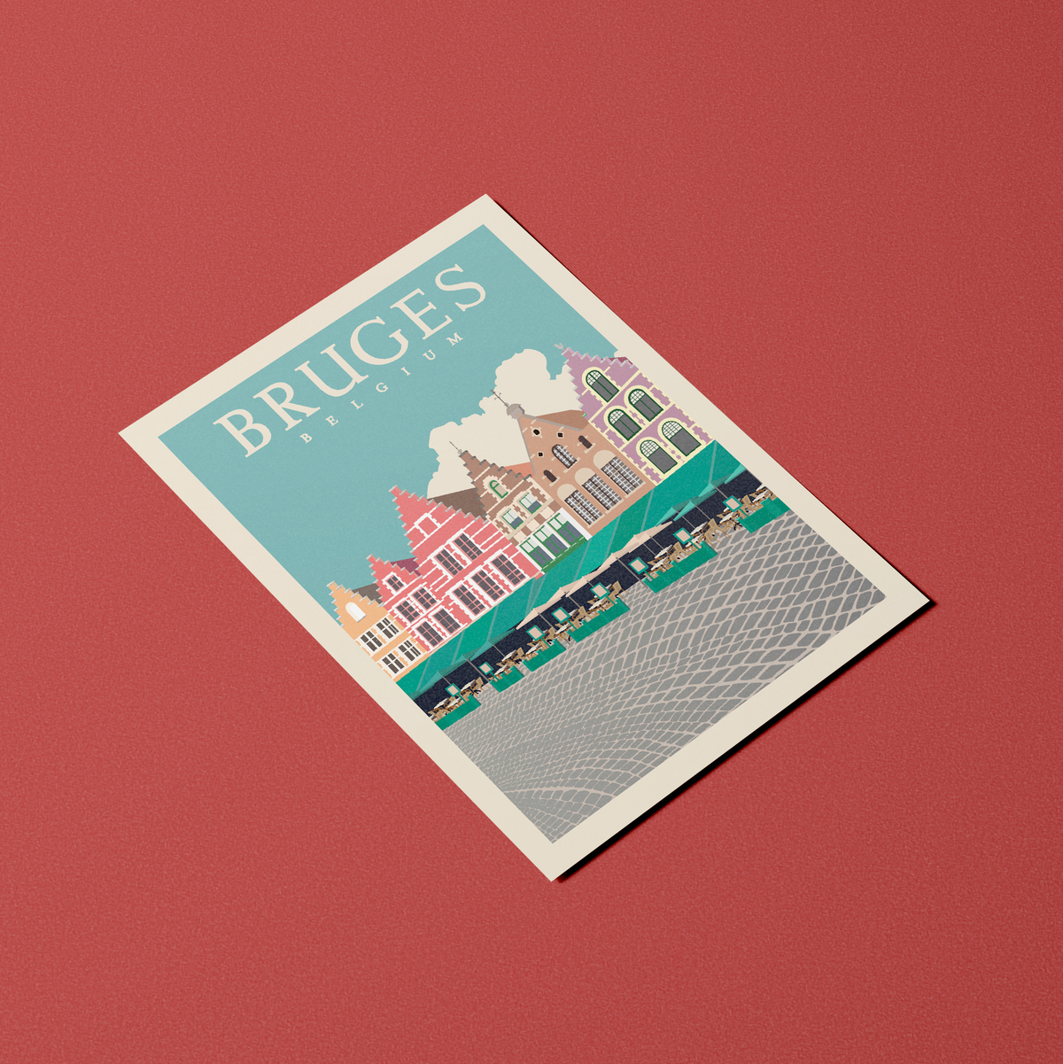 A6 Postcard – Bruges – The Markt