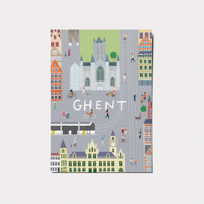 A6 Postcard – Ghent – Korenmarkt