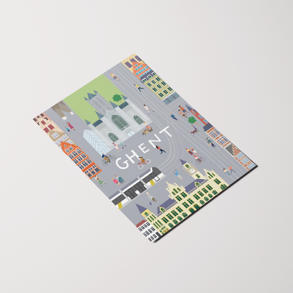 A6 Postcard – Ghent – Korenmarkt