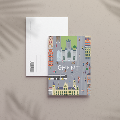 A6 Postcard – Ghent – Korenmarkt